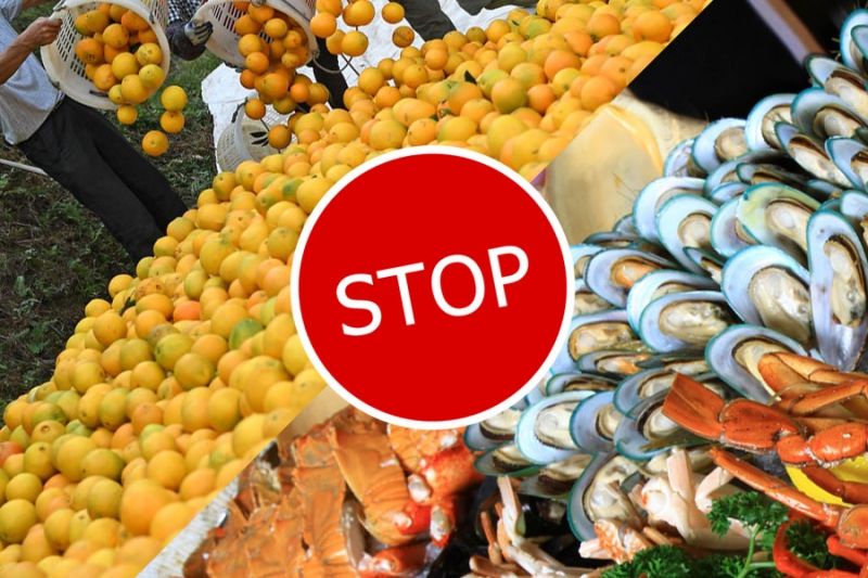 Россельхознадзор вводит блокировку поставок китайских цитрусовых и морепродуктов
